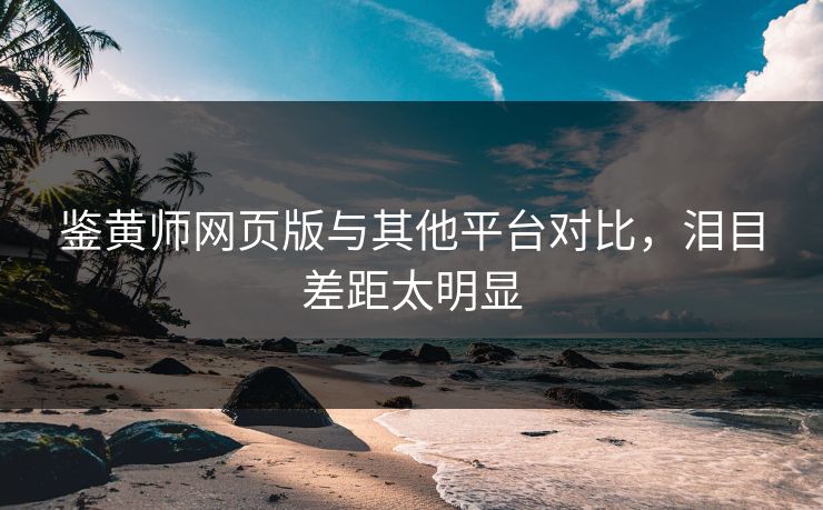 鉴黄师网页版与其他平台对比，泪目差距太明显