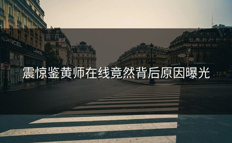 震惊鉴黄师在线竟然背后原因曝光