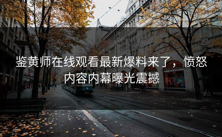 鉴黄师在线观看最新爆料来了，愤怒内容内幕曝光震撼