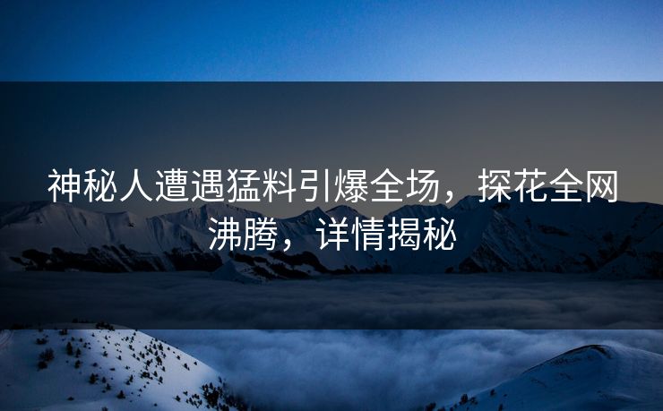 神秘人遭遇猛料引爆全场，探花全网沸腾，详情揭秘