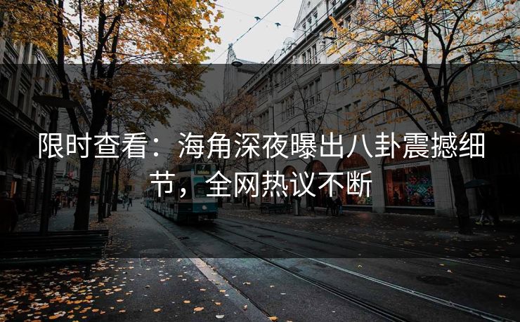 限时查看：海角深夜曝出八卦震撼细节，全网热议不断
