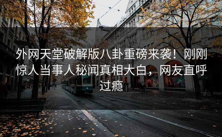 外网天堂破解版八卦重磅来袭！刚刚惊人当事人秘闻真相大白，网友直呼过瘾