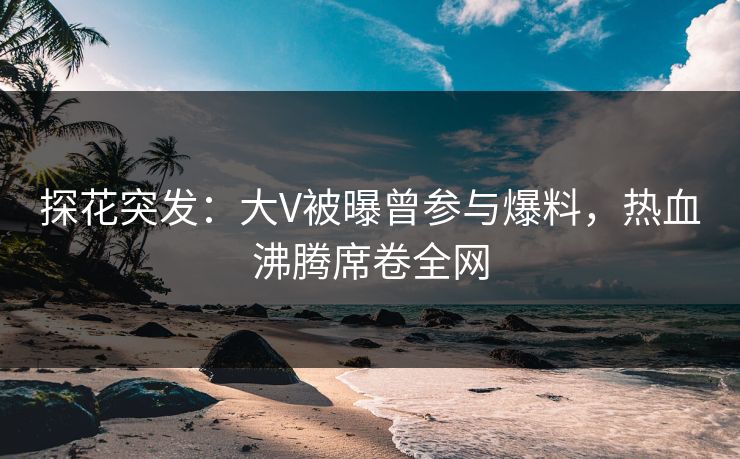 探花突发：大V被曝曾参与爆料，热血沸腾席卷全网