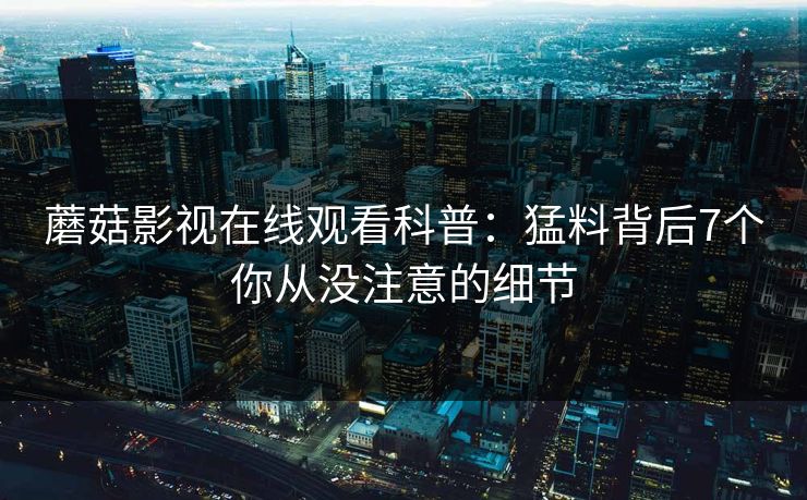 蘑菇影视在线观看科普：猛料背后7个你从没注意的细节